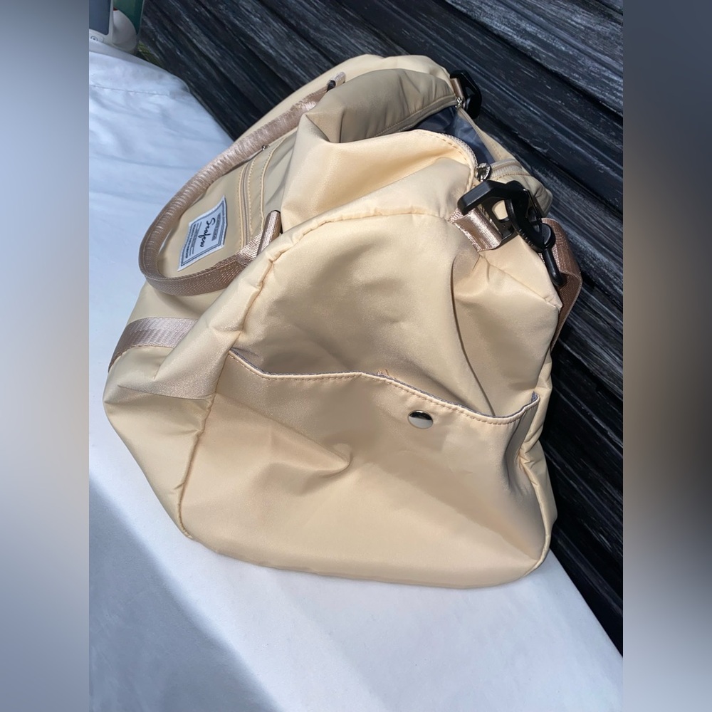 Seafew Beige Duffle Bag Travel Gym Weekender Bag Lightweight - Picture 6 of 8